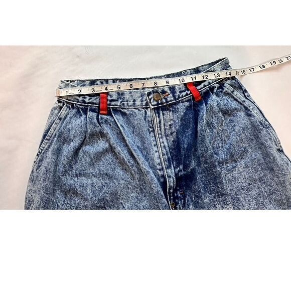 Vintage 80s Southern Bluegrass Acid Wash Tapered Mom Jeans - Size 15 - Picture 7 of 8